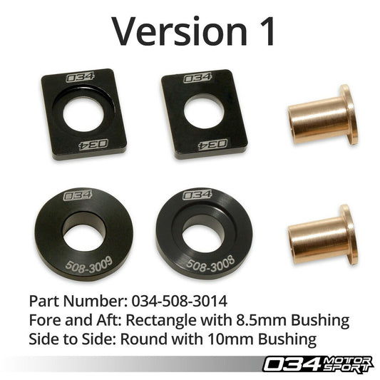 034Motorsport Billet Solid Shifter Bushing Kit - 5&6 Speed Manual MQB Models