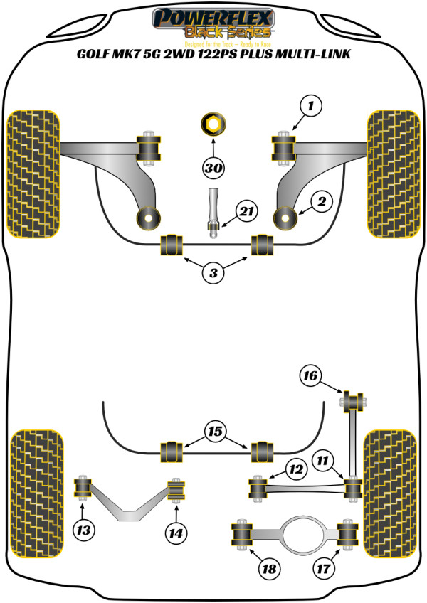 Powerflex - Golf MK7 GTI 5G 2WD 122PS plus Multi-link (2012-2019) (Black Series)